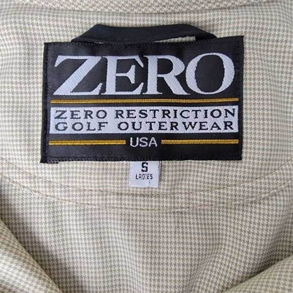 Khaki Houndstooth Pattern Zero Restriction Golf Outerwear Windwear Pullover - Picture 13 of 14